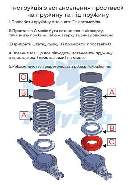 Проставки задние на верх и на низ пружины полиуретановые BMW Z4-Series E86 (2002-2008) 40 мм 13008R40-BM06 фото