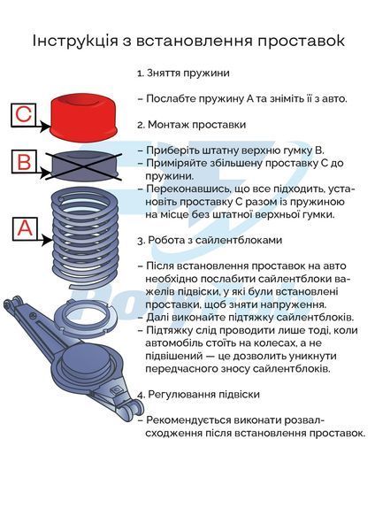 Проставки задні на верх пружини поліуретанові Daewoo Nexia N150 (2009-2016) 30 мм 35001R30-DAE04 фото