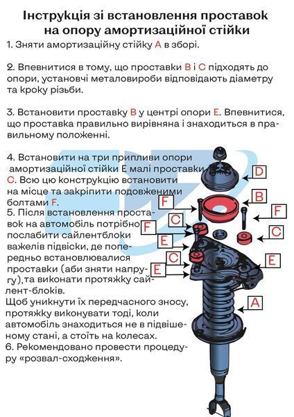 Проставки передні на верх опори алюмінієві Seat Exeo (2008-2014) 12017M20-PB6-B10-1,5-SE01 фото